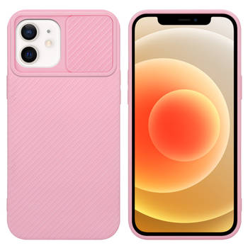 Cadorabo Hoesje geschikt voor Apple iPhone 12 in Bonbon Roze - Beschermhoes TPU-silicone Case Cover Camerabescherming