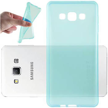 Cadorabo Hoesje geschikt voor Samsung Galaxy A7 2015 in TRANSPARANT BLAUW - Beschermhoes Cover gemaakt van TPU Silicone