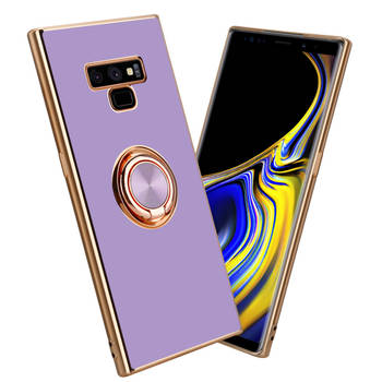 Cadorabo Hoesje geschikt voor Samsung Galaxy NOTE 9 in Glossy Licht Paars - Goud - Beschermhoes Camerabescherming