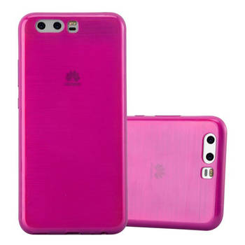 Cadorabo Hoesje geschikt voor Huawei P10 in Roze - Beschermhoes TPU silicone Case Cover Brushed
