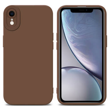 Cadorabo Hoesje geschikt voor Apple iPhone XR in FLUID BRUIN - Beschermhoes TPU silicone Cover Case