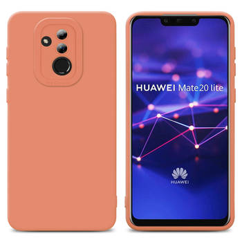 Cadorabo Hoesje geschikt voor Huawei MATE 20 LITE in FLUID LICHT ORANJE - Beschermhoes TPU silicone Cover Case