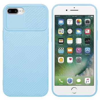 Cadorabo Hoesje geschikt voor Apple iPhone 7 PLUS / 7S PLUS / 8 PLUS in Bonbon Licht Blauw - Beschermhoes TPU-silicone