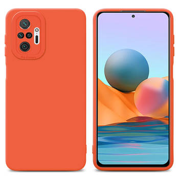 Cadorabo Hoesje geschikt voor Xiaomi RedMi NOTE 10 PRO in FLUID ORANJE - Beschermhoes TPU silicone Cover Case