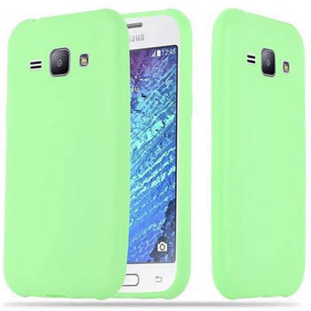 Cadorabo Hoesje geschikt voor Samsung Galaxy J1 2015 in CANDY PASTEL GROEN - Beschermhoes TPU silicone Case Cover