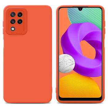 Cadorabo Hoesje geschikt voor Samsung Galaxy M22 / M32 4G in FLUID ORANJE - Beschermhoes TPU silicone Cover Case