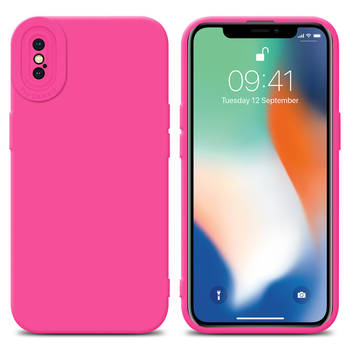 Cadorabo Hoesje geschikt voor Apple iPhone X / XS in FLUID HOTPINK - Beschermhoes TPU silicone Cover Case