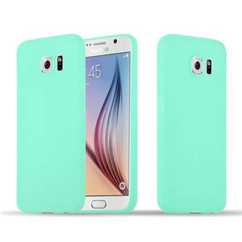 Cadorabo Hoesje geschikt voor Samsung Galaxy S6 in CANDY BLAUW - Beschermhoes TPU silicone Case Cover
