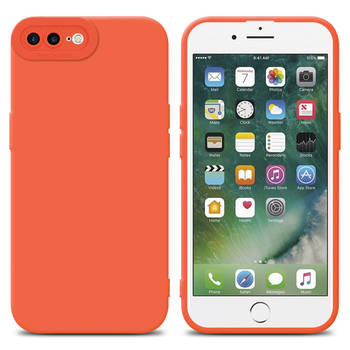 Cadorabo Hoesje geschikt voor Apple iPhone 7 PLUS / 7S PLUS / 8 PLUS in FLUID ORANJE - Beschermhoes TPU silicone Cover