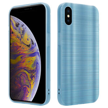 Cadorabo Hoesje geschikt voor Apple iPhone XS MAX in Brushed Turqoise - Beschermhoes Case Cover TPU silicone