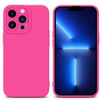 Cadorabo Hoesje geschikt voor Apple iPhone 13 PRO in FLUID HOTPINK - Beschermhoes TPU silicone Cover Case