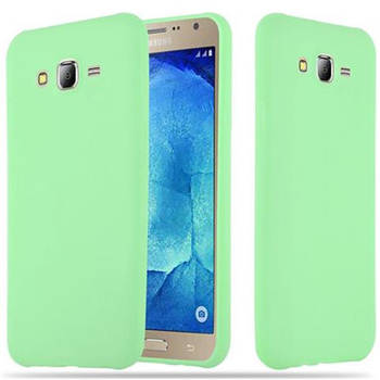 Cadorabo Hoesje geschikt voor Samsung Galaxy J7 2015 in CANDY PASTEL GROEN - Beschermhoes TPU silicone Case Cover