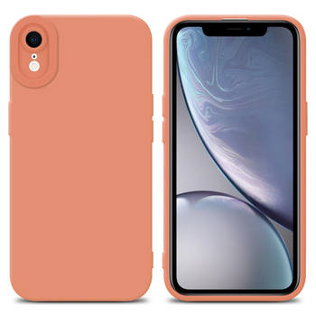 Cadorabo Hoesje geschikt voor Apple iPhone XR in FLUID LICHT ORANJE - Beschermhoes TPU silicone Cover Case