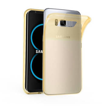 Cadorabo Hoesje geschikt voor Samsung Galaxy S8 in TRANSPARANT GOUD - Beschermhoes Cover gemaakt van TPU Silicone Case