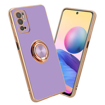 Cadorabo Hoesje geschikt voor Xiaomi RedMi NOTE 10 5G / POCO M3 PRO 5G in Glossy Licht Paars - Goud - Beschermhoes