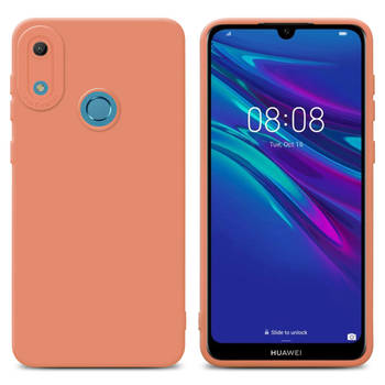 Cadorabo Hoesje geschikt voor Huawei Y6 2019 in FLUID LICHT ORANJE - Beschermhoes TPU silicone Cover Case