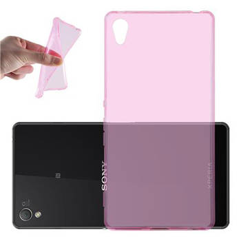 Cadorabo Hoesje geschikt voor Sony Xperia Z3 PLUS / Z4 in TRANSPARANT ROZE - Beschermhoes Cover gemaakt van TPU Silicone