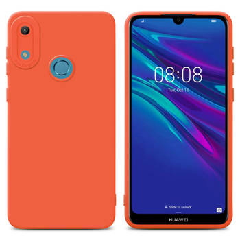 Cadorabo Hoesje geschikt voor Huawei Y6 2019 in FLUID ORANJE - Beschermhoes TPU silicone Cover Case