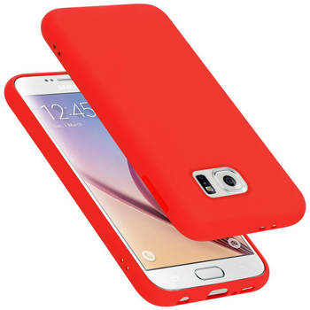 Cadorabo Hoesje geschikt voor Samsung Galaxy S6 Case in LIQUID ROOD - Beschermhoes TPU silicone Cover