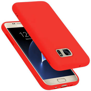 Cadorabo Hoesje geschikt voor Samsung Galaxy S7 Case in LIQUID ROOD - Beschermhoes TPU silicone Cover