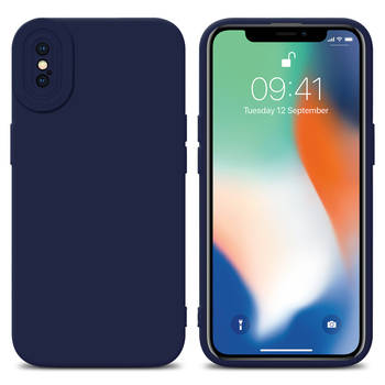 Cadorabo Hoesje geschikt voor Apple iPhone XS MAX in FLUID DONKER BLAUW - Beschermhoes TPU silicone Cover Case