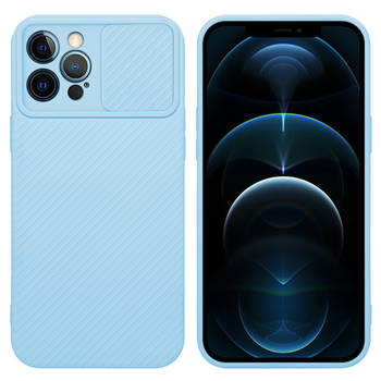 Cadorabo Hoesje geschikt voor Apple iPhone 12 PRO MAX in Bonbon Licht Blauw - Beschermhoes TPU-silicone Case Cover
