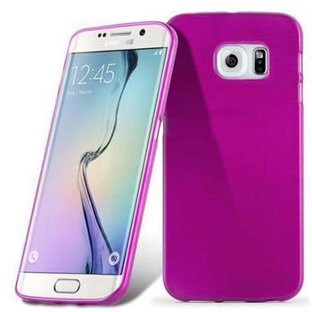 Cadorabo Hoesje geschikt voor Samsung Galaxy S6 EDGE in ROZE - Beschermhoes TPU silicone Case Cover Brushed