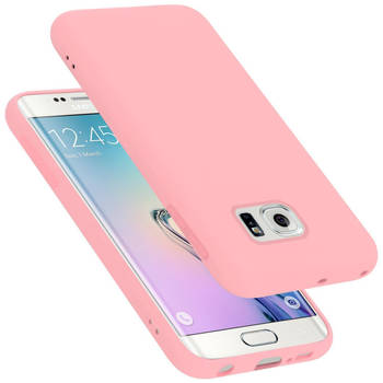 Cadorabo Hoesje geschikt voor Samsung Galaxy S6 EDGE Case in LIQUID ROZE - Beschermhoes TPU silicone Cover