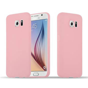 Cadorabo Hoesje geschikt voor Samsung Galaxy S6 in CANDY ROZE - Beschermhoes TPU silicone Case Cover