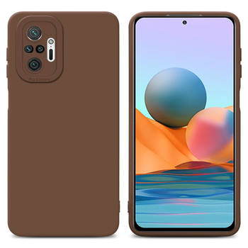 Cadorabo Hoesje geschikt voor Xiaomi RedMi NOTE 10 PRO in FLUID BRUIN - Beschermhoes TPU silicone Cover Case