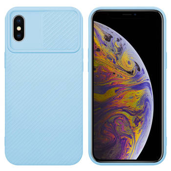 Cadorabo Hoesje geschikt voor Apple iPhone XS MAX in Bonbon Licht Blauw - Beschermhoes TPU-silicone Case Cover