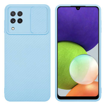 Cadorabo Hoesje geschikt voor Samsung Galaxy A22 4G in Bonbon Licht Blauw - Beschermhoes TPU-silicone Case Cover
