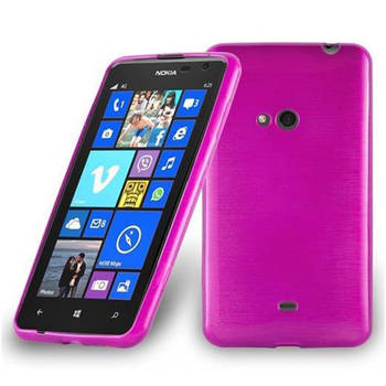 Cadorabo Hoesje geschikt voor Nokia Lumia 625 in ROZE - Beschermhoes TPU silicone Case Cover Brushed