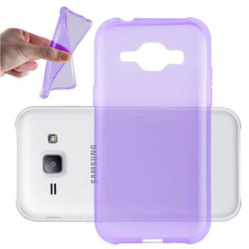 Cadorabo Hoesje geschikt voor Samsung Galaxy J1 2015 in TRANSPARANT PAARS - Beschermhoes Cover gemaakt van TPU Silicone