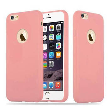 Cadorabo Hoesje geschikt voor Apple iPhone 6 / 6S in CANDY ROZE - Beschermhoes TPU silicone Case Cover