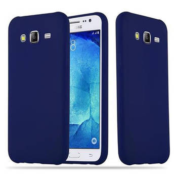 Cadorabo Hoesje geschikt voor Samsung Galaxy J5 2015 in CANDY DONKER BLAUW - Beschermhoes TPU silicone Case Cover