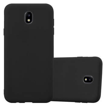 Cadorabo Hoesje geschikt voor Samsung Galaxy J7 2017 in CANDY ZWART - Beschermhoes TPU silicone Case Cover