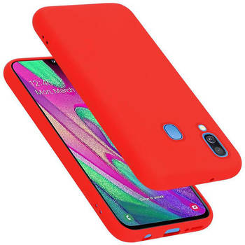 Cadorabo Hoesje geschikt voor Samsung Galaxy A40 Case in LIQUID ROOD - Beschermhoes TPU silicone Cover