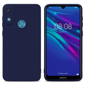 Cadorabo Hoesje geschikt voor Huawei Y6 2019 in FLUID DONKER BLAUW - Beschermhoes TPU silicone Cover Case