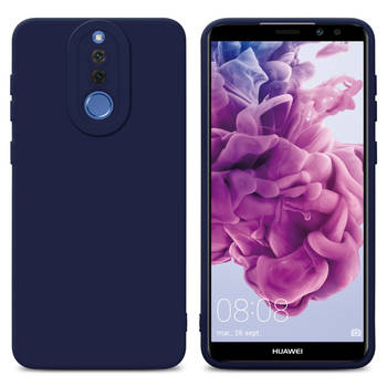 Cadorabo Hoesje geschikt voor Huawei MATE 10 LITE in FLUID DONKER BLAUW - Beschermhoes TPU silicone Cover Case