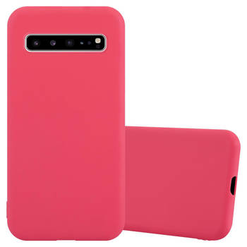 Cadorabo Hoesje geschikt voor Samsung Galaxy S10 5G in CANDY ROOD - Beschermhoes TPU silicone Case Cover