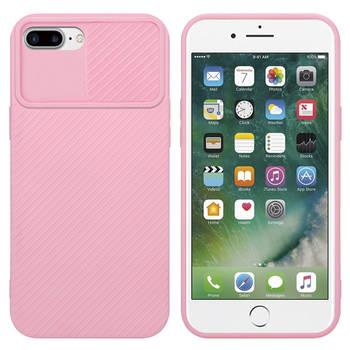 Cadorabo Hoesje geschikt voor Apple iPhone 7 PLUS / 7S PLUS / 8 PLUS in Bonbon Roze - Beschermhoes TPU-silicone Case