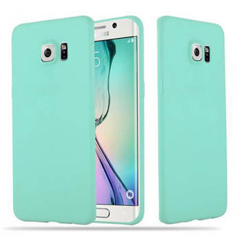 Cadorabo Hoesje geschikt voor Samsung Galaxy S6 EDGE in CANDY BLAUW - Beschermhoes TPU silicone Case Cover