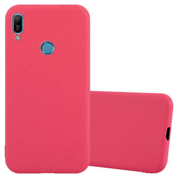 Cadorabo Hoesje geschikt voor Huawei Y6 2019 in CANDY ROOD - Beschermhoes TPU silicone Case Cover