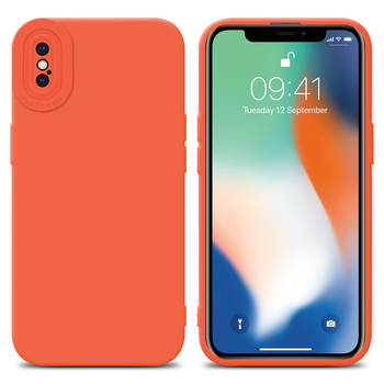 Cadorabo Hoesje geschikt voor Apple iPhone X / XS in FLUID ORANJE - Beschermhoes TPU silicone Cover Case