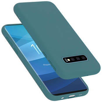 Cadorabo Hoesje geschikt voor Samsung Galaxy S10 PLUS Case in LIQUID GROEN - Beschermhoes TPU silicone Cover