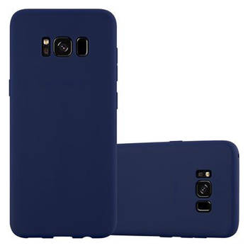 Cadorabo Hoesje geschikt voor Samsung Galaxy S8 in CANDY DONKER BLAUW - Beschermhoes TPU silicone Case Cover