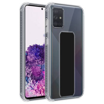Cadorabo Hoesje geschikt voor Samsung Galaxy A71 4G Cover in ZWART - Beschermhoes TPU silicone Case met houder