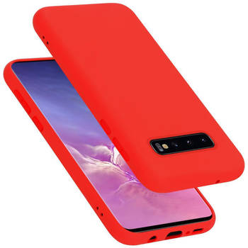 Cadorabo Hoesje geschikt voor Samsung Galaxy S10 PLUS Case in LIQUID ROOD - Beschermhoes TPU silicone Cover