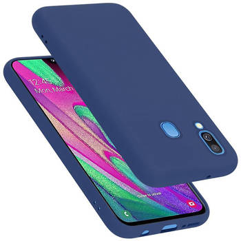 Cadorabo Hoesje geschikt voor Samsung Galaxy A40 Case in LIQUID BLAUW - Beschermhoes TPU silicone Cover